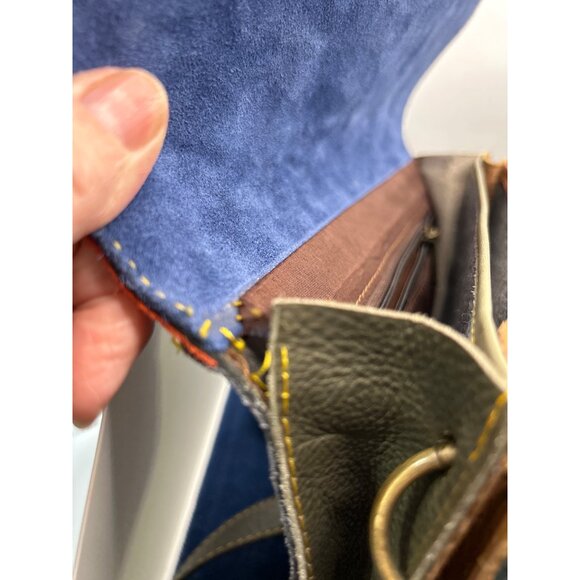 Patchwork Leather Crossbody Bag - Multicolor Stripes Adjustable Strap Animal Pri - Picture 13 of 16